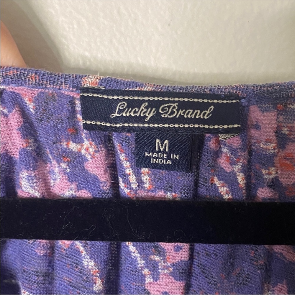 Lucky Brand Purple Embroidered Patterned Blouse - Picture 4 of 5